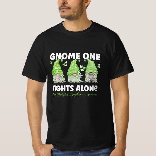Non Hodgkin Lymphoma Cancer Lime Ribbon Gnome T_Shirt