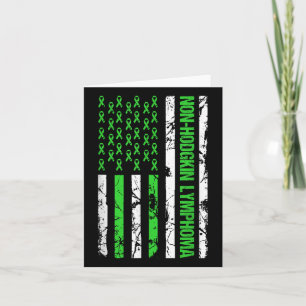 Non Hodgkin Lymphoma Flag Lime Green Ribbon Card