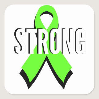 non-Hodgkin lymphoma lime green support STRONG Square Sticker