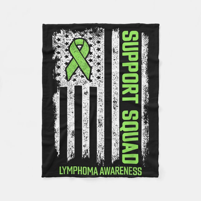 Non-hodgkin Lymphoma Support Squad Lymphoma Cancer Fleece Blanket (Front)