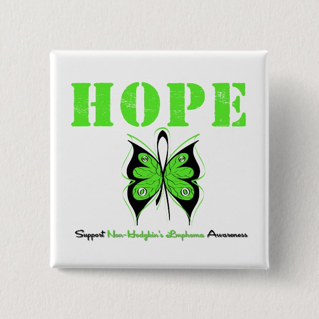 Non-Hodgkin's Hope Butterfly Pinback Button (Front)