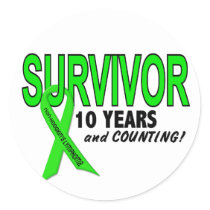 Non-Hodgkins Lymphoma 10 Year Survivor Classic Round Sticker