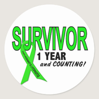 Non-Hodgkins Lymphoma 1 Year Survivor Classic Round Sticker