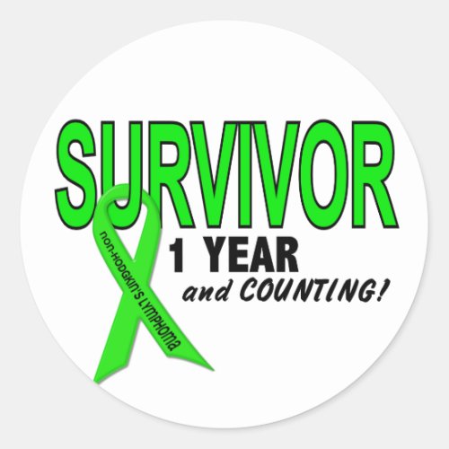 Non_Hodgkins Lymphoma 1 Year Survivor Classic Round Sticker