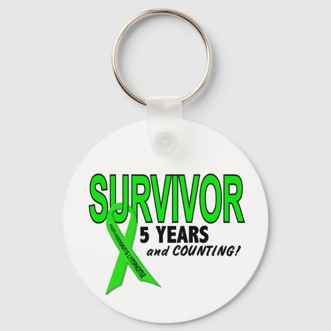 Non-Hodgkins Lymphoma 5 Year Survivor Keychain (Front)