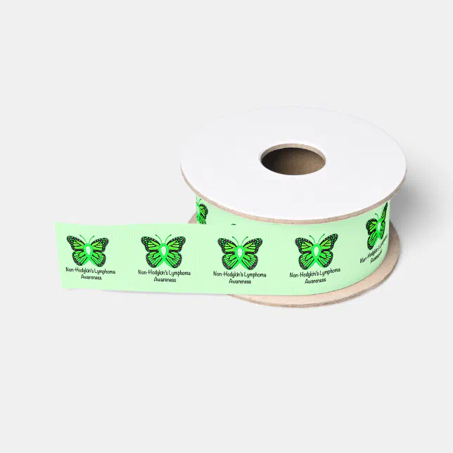 Non-Hodgkin's Lymphoma Awareness Butterfly 1.5" Grosgrain Ribbon | Zazzle