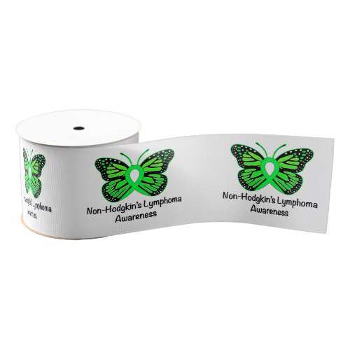 Non_Hodgkins Lymphoma Awareness Butterfly 3 Grosgrain Ribbon