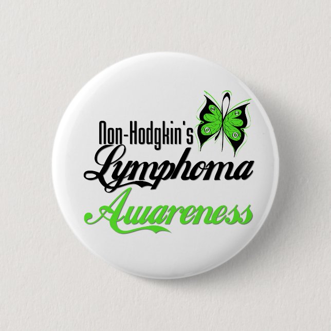Non Hodgkins Lymphoma Awareness Butterfly Button (Front)