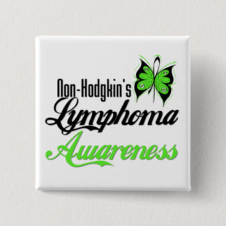 Non Hodgkins Lymphoma Awareness Butterfly Pinback Button