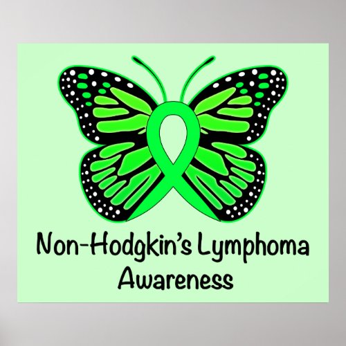 Non_Hodgkins Lymphoma Awareness Butterfly Poster