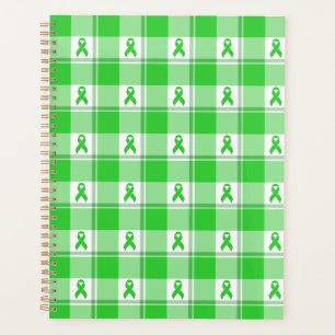 Non-Hodgkin's Lymphoma Awareness Plaid Lime Green Planner