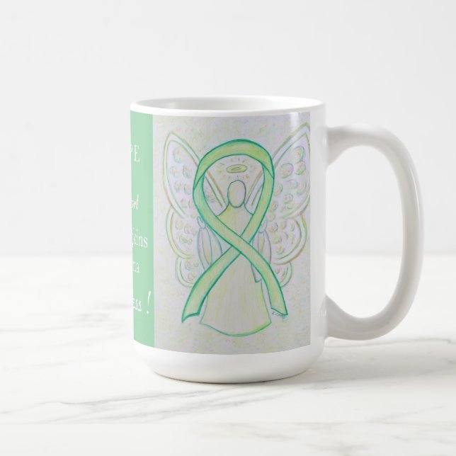 Non-Hodgkins Lymphoma Awareness Ribbon Angel Mug (Right)