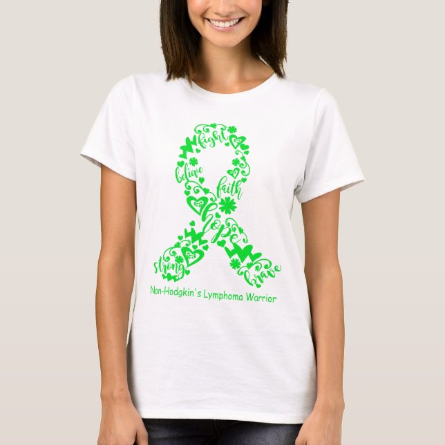 Non-Hodgkin's Lymphoma Awareness Ribbon Support  T-Shirt (Front)