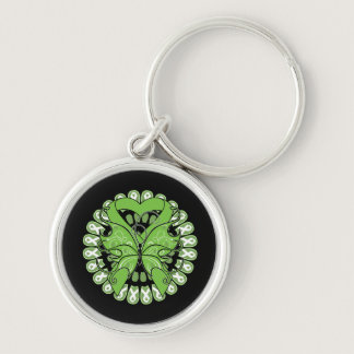 Non-Hodgkins Lymphoma Butterfly Circle of Ribbons Keychain