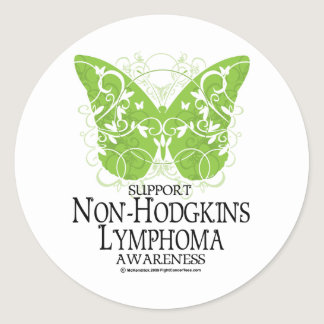 Non-Hodgkins Lymphoma Butterfly Classic Round Sticker