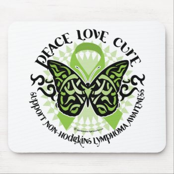 Non-hodgkins Lymphoma Butterfly Tribal Mouse Pad by fightcancertees at Zazzle