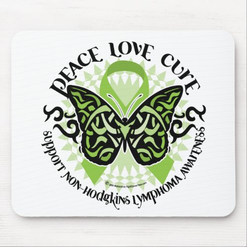 Non_Hodgkins Lymphoma Butterfly Tribal Mouse Pad
