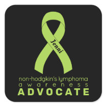 Non-Hodgkin's Lymphoma Cancer Advocate Black Square Sticker