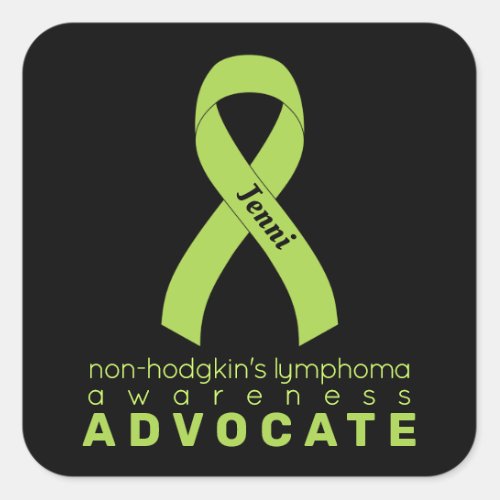 Non_Hodgkins Lymphoma Cancer Advocate Black Square Sticker