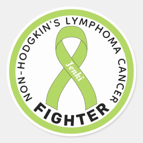 Non_Hodgkins Lymphoma Cancer Fighter Ribbon White Classic Round Sticker