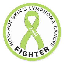 Non-Hodgkin's Lymphoma Cancer Fighter Ribbon White Classic Round Sticker