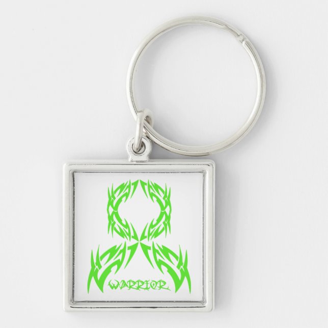 Non-Hodgkin's Lymphoma Cancer Mens Warrior Tribal Keychain (Front)