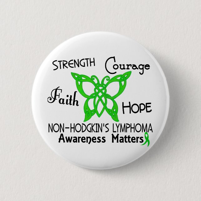Non-Hodgkins Lymphoma Celtic Butterfly 3 Button (Front)