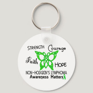 Non-Hodgkins Lymphoma Celtic Butterfly 3 Keychain