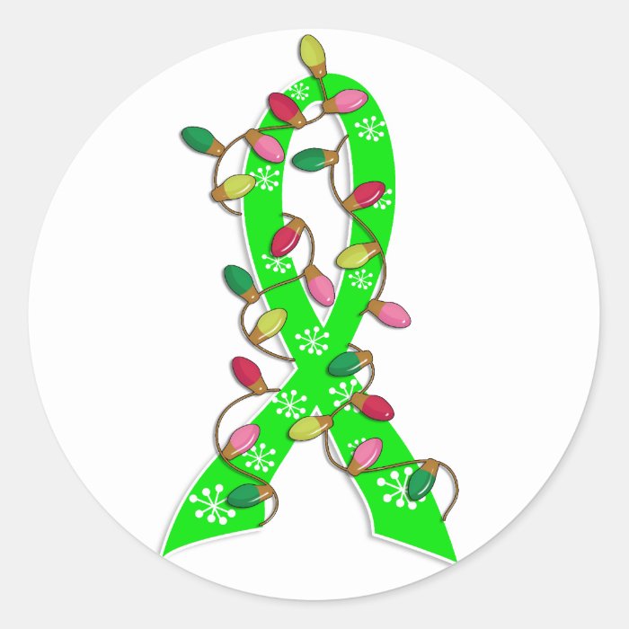 Non Hodgkin's Lymphoma Christmas Lights Ribbon Sticker