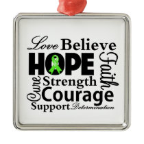 Non-Hodgkins Lymphoma Collage of Hope Metal Ornament