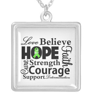 Non-Hodgkin's Lymphoma Collage of Hope Silver Plated Necklace