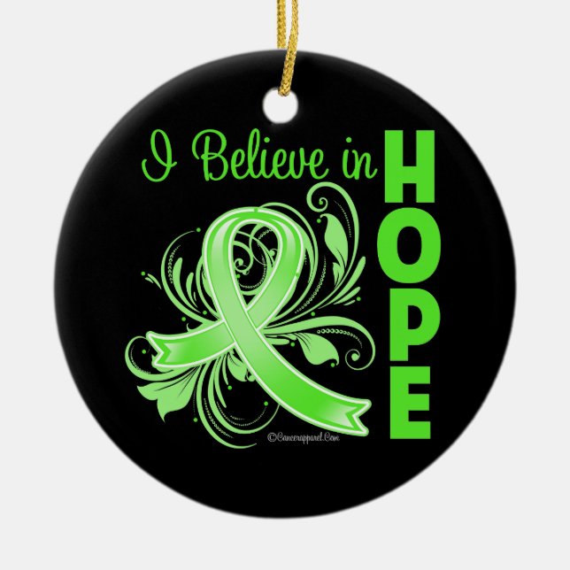 Non-Hodgkins Lymphoma I Believe in Hope Ceramic Ornament (Front)