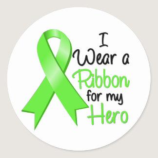 Non-Hodgkins Lymphoma I Wear a Ribbon For My Hero Classic Round Sticker