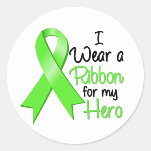 Non_Hodgkins Lymphoma I Wear a Ribbon For My Hero Classic Round Sticker