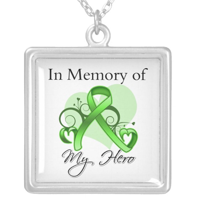Non-Hodgkins Lymphoma - In Memory of My Hero Silver Plated Necklace (Front)