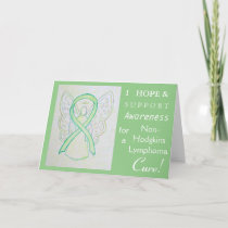 Non-Hodgkins Lymphoma Lime Ribbon Greeting Card
