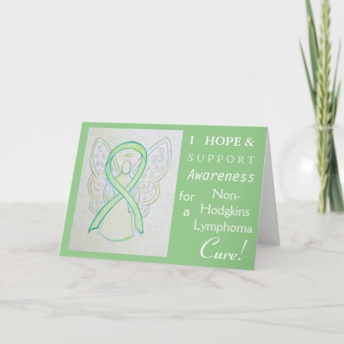 Non_Hodgkins Lymphoma Lime Ribbon Greeting Card