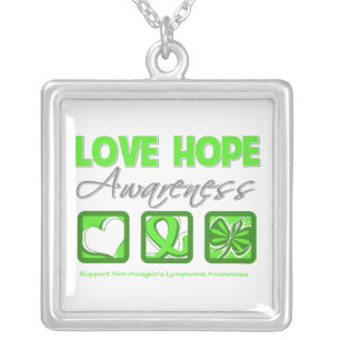 Non-Hodgkin's Lymphoma Love Hope Awareness Silver Plated Necklace