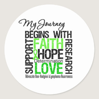 Non Hodgkins Lymphoma My Journey Begins With FAITH Classic Round Sticker