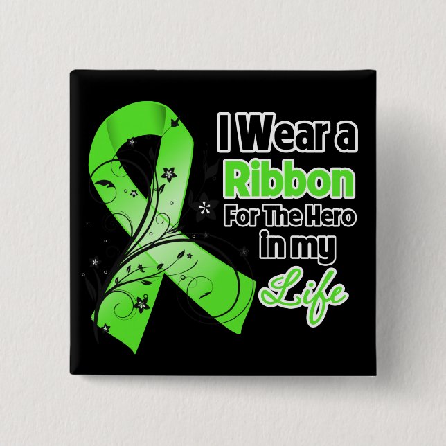 Non-Hodgkins Lymphoma Ribbon Hero in My Life Pinback Button (Front)
