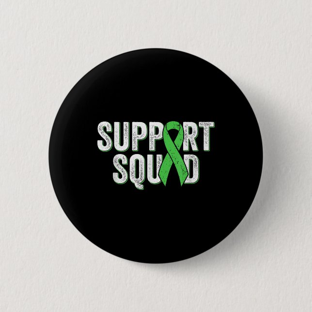 Non-hodgkins Lymphoma Support Squad - Lime Green A Button (Front)