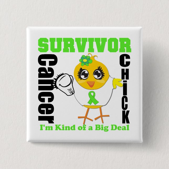 Non Hodgkins Lymphoma Survivor Chick Ribbon Pinback Button (Front)