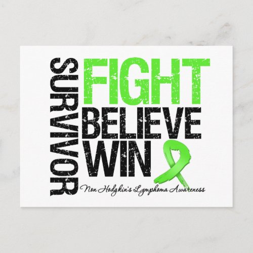 Non Hodgkins Lymphoma Survivor Fight Believe Win M Postcard