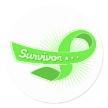 Non Hodgkins Lymphoma Survivor Ribbon Classic Round Sticker