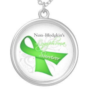 Non-Hodgkin's Lymphoma Survivor Silver Plated Necklace