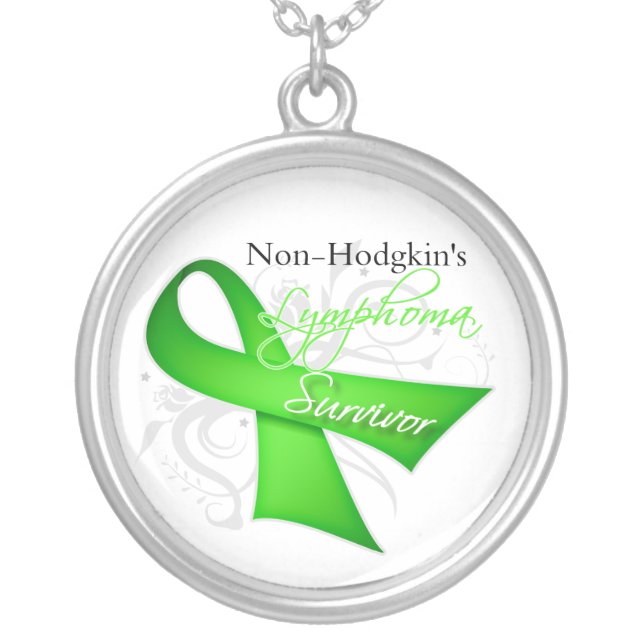 Non-Hodgkin's Lymphoma Survivor Silver Plated Necklace (Front)