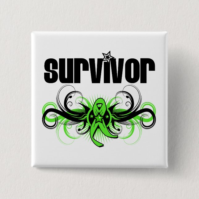 Non-Hodgkins Lymphoma Survivor Wing Emblem Pinback Button (Front)