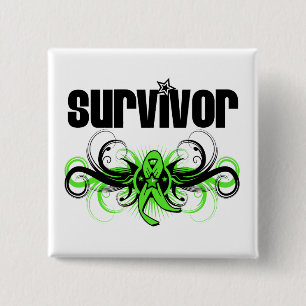 Non-Hodgkins Lymphoma Survivor Wing Emblem Pinback Button