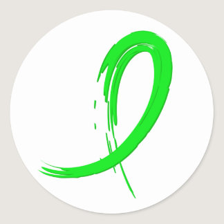 Non-Hodgkin's Lymphoma's Lime Green Ribbon A4 Classic Round Sticker