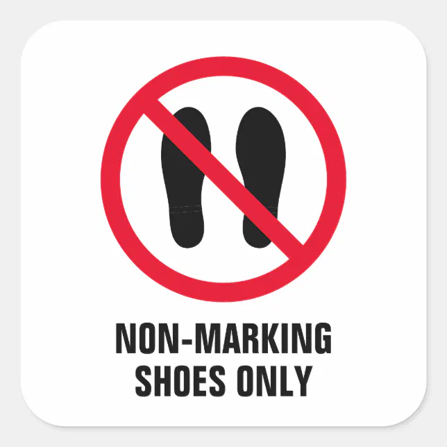 Non-marking shoes only forbidden sign stickers | Zazzle display picture 3
